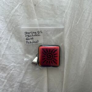 Sterling silver dichroic sun pendant